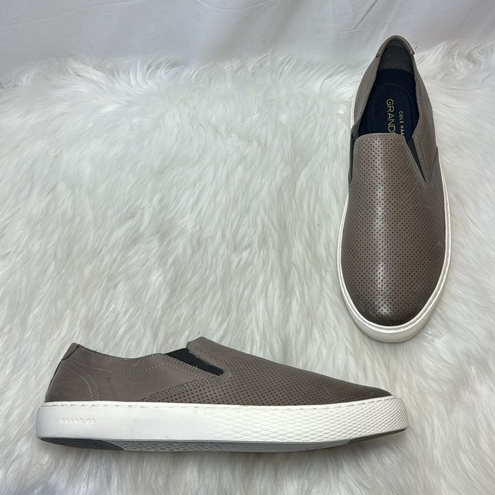 Cole Haan Grandpro Ironstone Grey Slip On Deck‎ Sneakers Sz 11